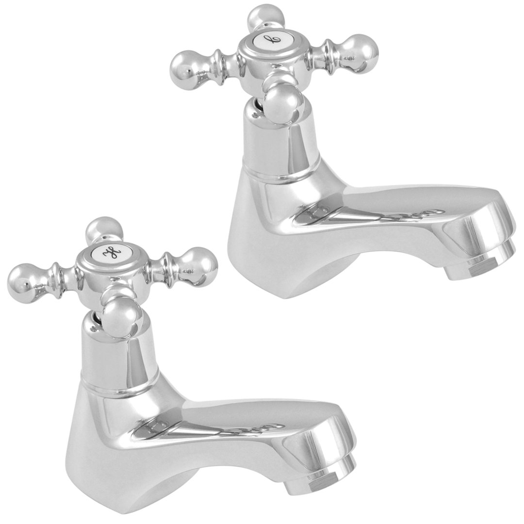 Welfenstein 2-Loch Waschtischarmatur Paar warm und kalt 2L-4FV6