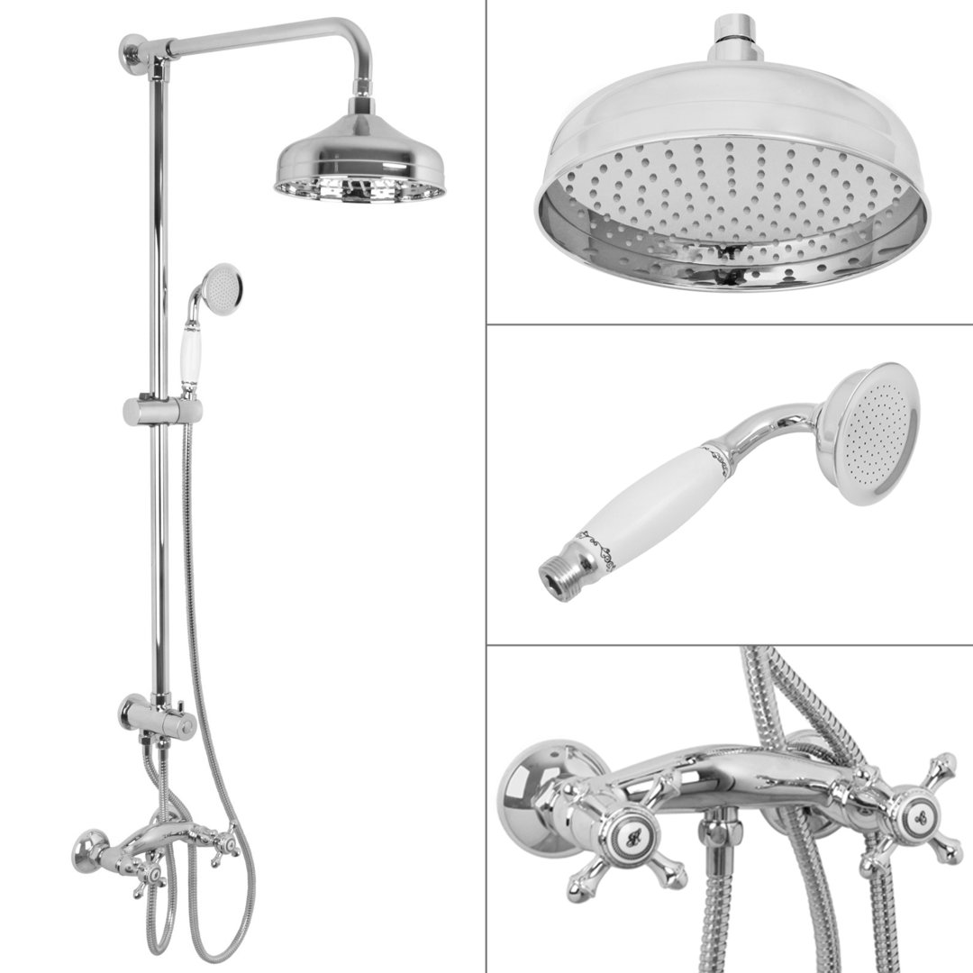 Welfenstein Aufputz-Set 2Q-NV2 Regendusche Nostalgie 20cm