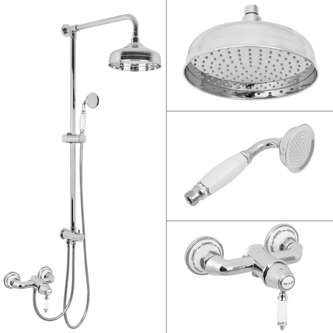 Welfenstein Aufputz-Set 2Q-NX Regendusche Nostalgie 20cm