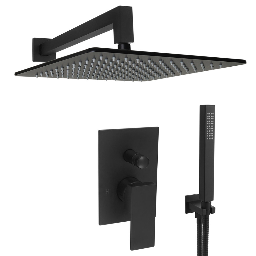 Welfenstein Unterputz-Set 75-D41-PA Regendusche schwarz matt