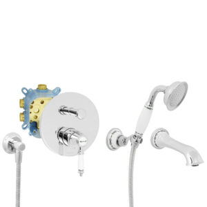 Welfenstein Nostalgie Unterputz-Set EB2-N33W Badewanne Montagebox