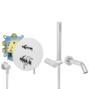 Welfenstein Unterputz-Set EB2-R25W rund Badewanne Montagebox