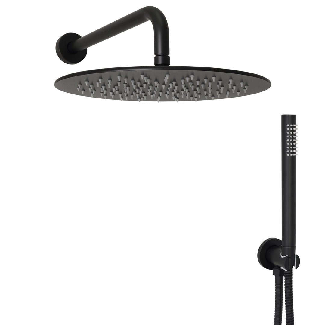 Welfenstein Unterputz-Set WBK01-OA Regendusche schwarz matt 30cm