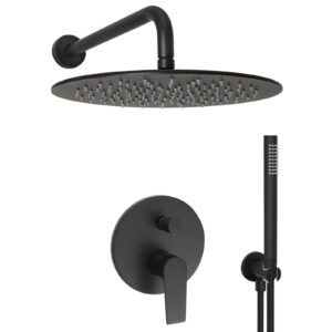 Welfenstein Unterputz-Set WBK01 Regendusche schwarz matt 30cm