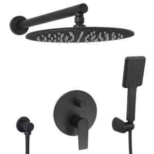Welfenstein Unterputz-Set WBK06 Regendusche schwarz matt 25cm