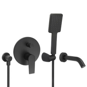 Welfenstein Unterputz-Set WBK25W für Badewannen schwarz matt