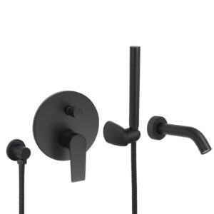 Welfenstein Unterputz-Set WBK26W für Badewannen schwarz matt