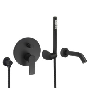 Welfenstein Unterputz-Set WBK27W für Badewannen schwarz matt