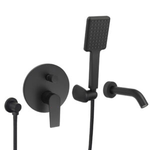 Welfenstein Unterputz-Set WBK29W für Badewannen schwarz matt