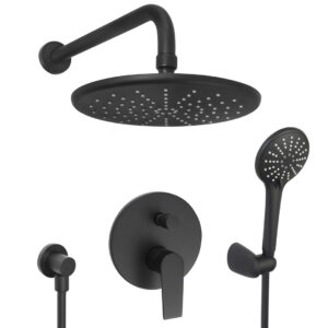 Welfenstein Unterputz-Set WBK40 Regendusche schwarz matt