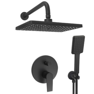 Welfenstein Unterputz-Set WBK51 Regendusche schwarz matt