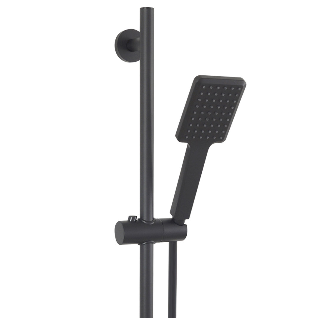 Welfenstein Brausegarnitur D27-0370K-PA Duschstange schwarz matt