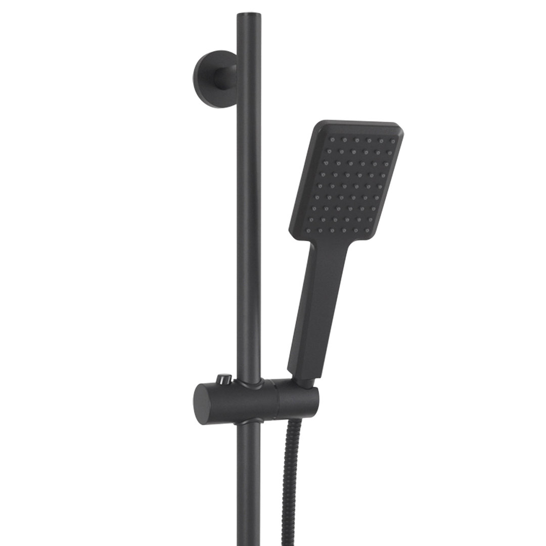 Welfenstein Brausegarnitur D27-0370M-PA Duschstange Metallschlauch schwarz matt