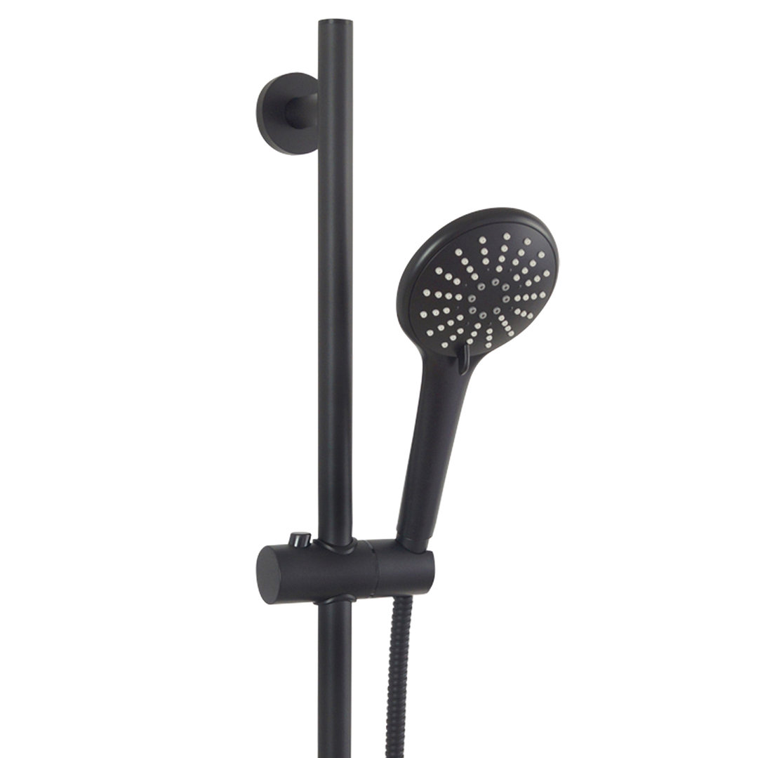 Welfenstein Brausegarnitur D27-3A08M-PA Duschstange Metallschlauch schwarz matt