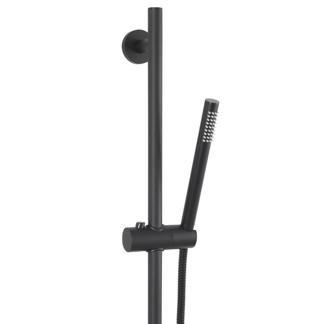 Welfenstein Brausegarnitur D27-HH6M-PA Duschstange Metallschlauch schwarz matt