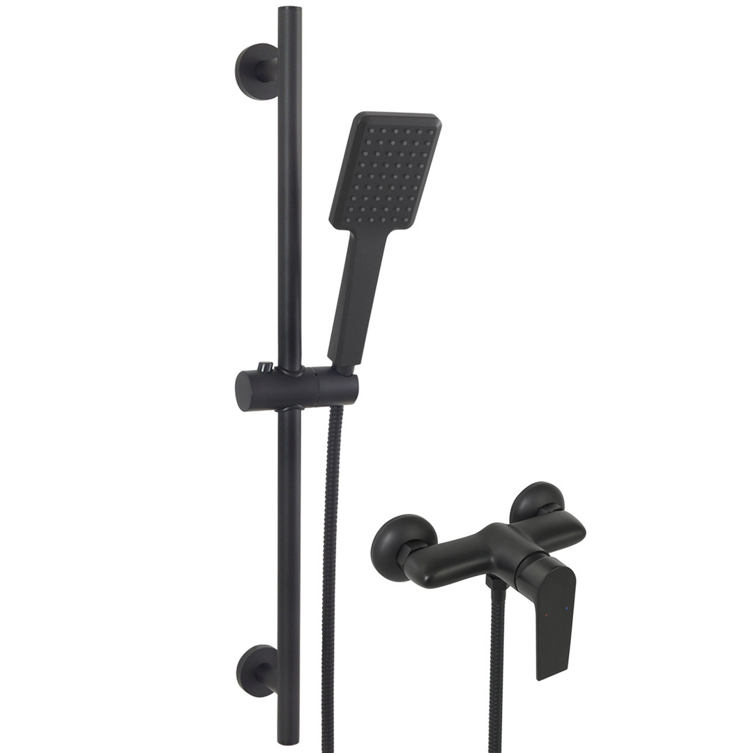 Welfenstein Duschset DA-WBK-S12 mit Brausestange schwarz matt