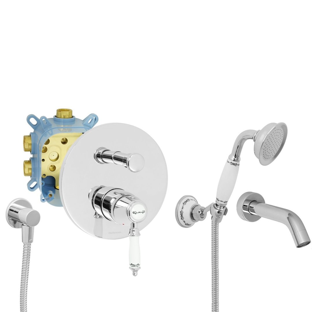 Welfenstein Nostalgie Unterputz-Set EB2-N21W Badewanne Montagebox