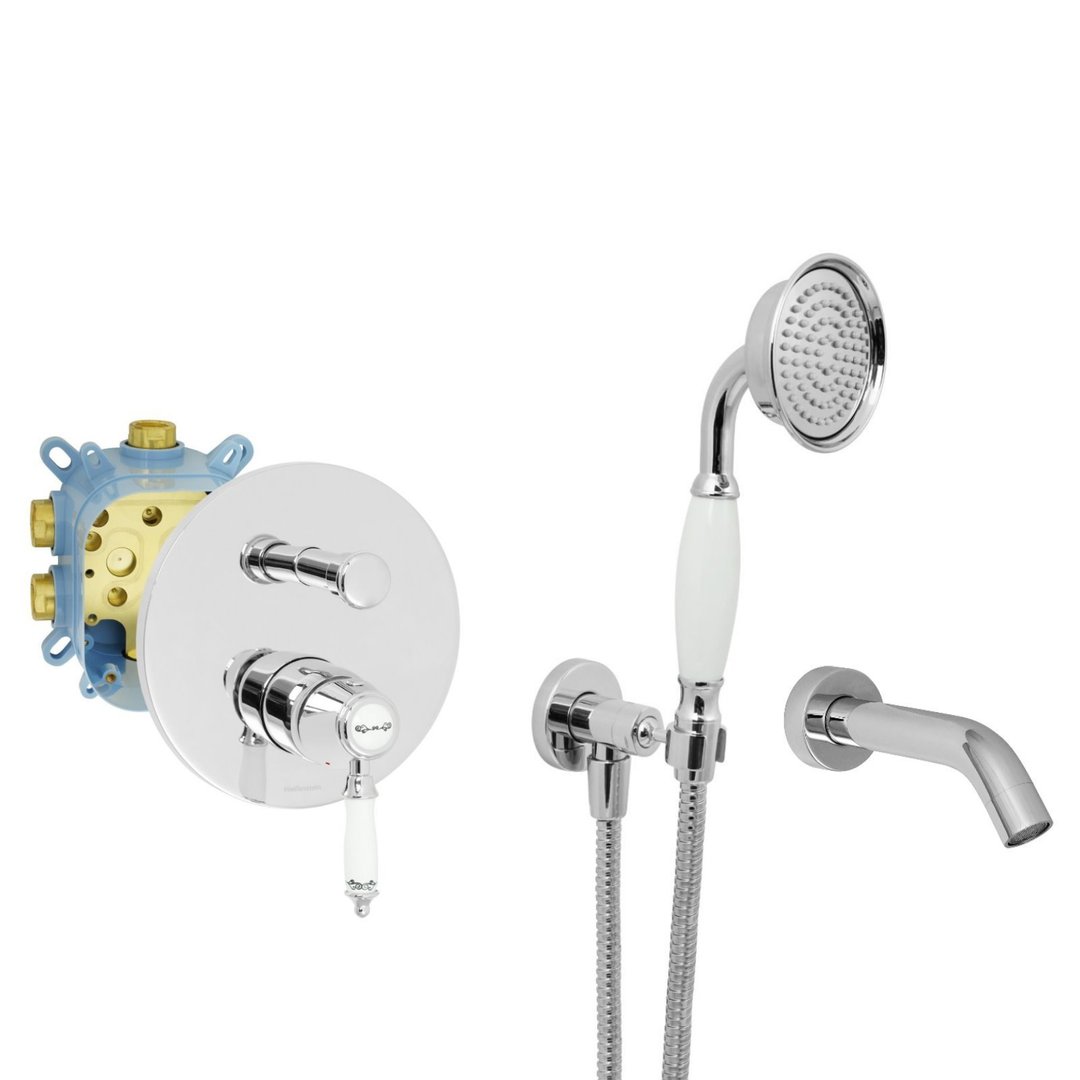 Welfenstein Nostalgie Unterputz-Set EB2-N22W Badewanne Montagebox