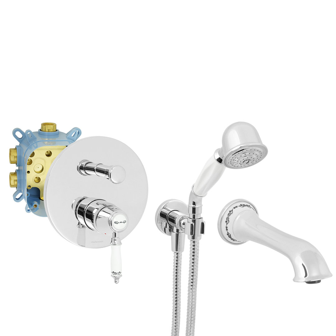 Welfenstein Nostalgie Unterputz-Set EB2-N25W Badewanne Montagebox