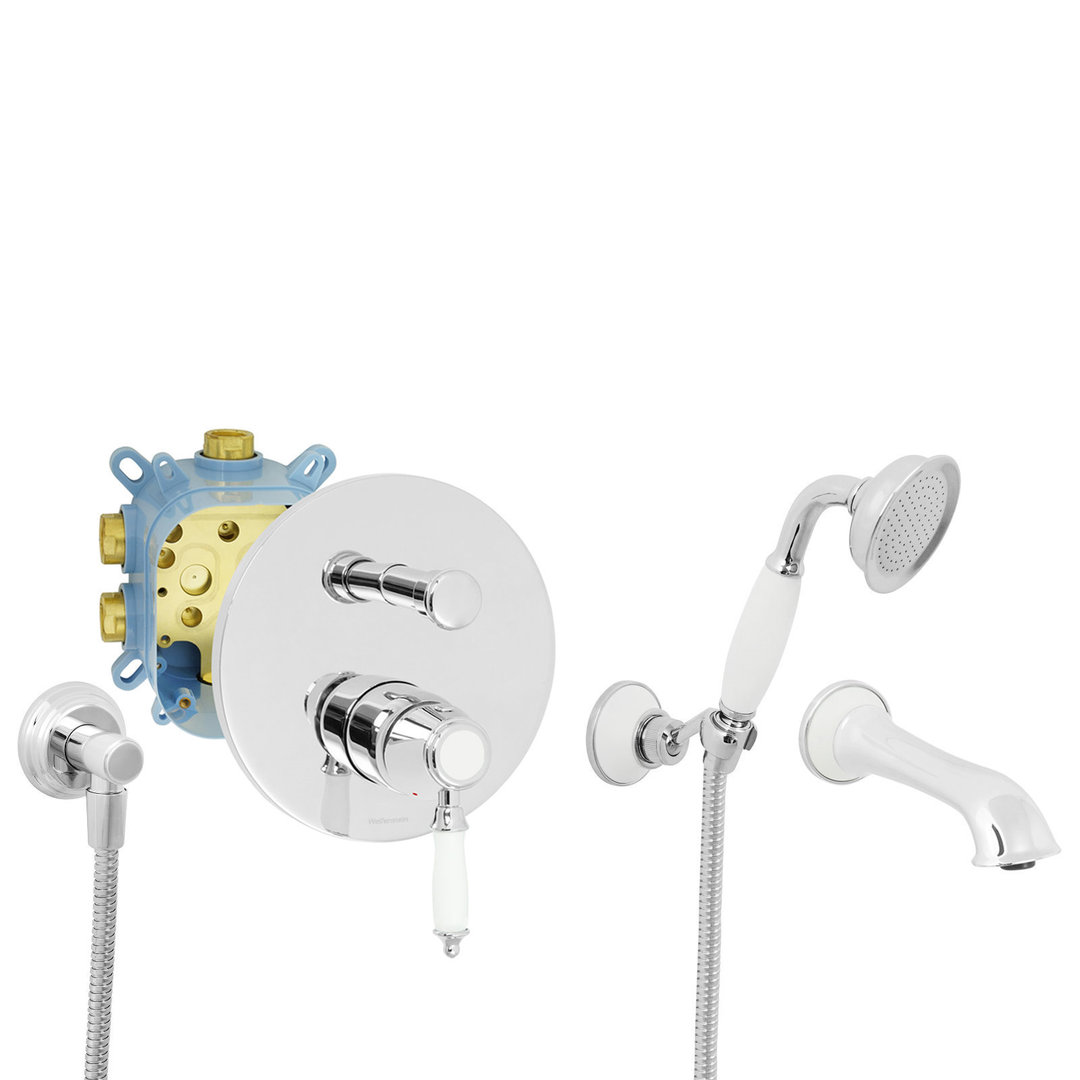 Welfenstein Nostalgie Unterputz-Set EB2-N27W Badewanne Montagebox