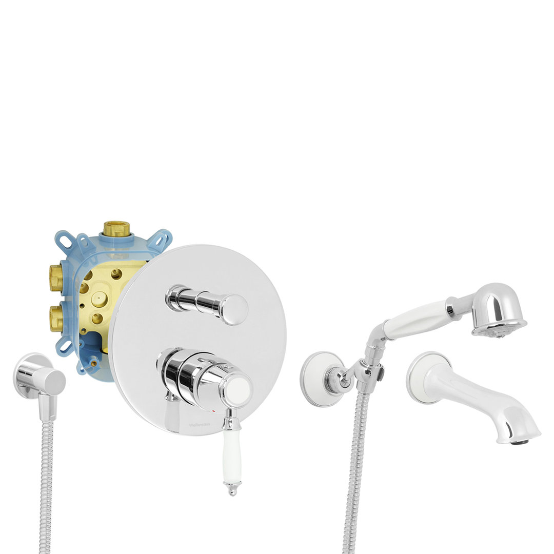 Welfenstein Nostalgie Unterputz-Set EB2-N28W Badewanne Montagebox