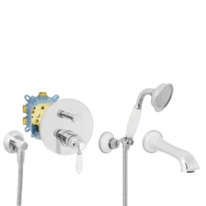 Welfenstein Nostalgie Unterputz-Set EB2-N32W Badewanne Montagebox