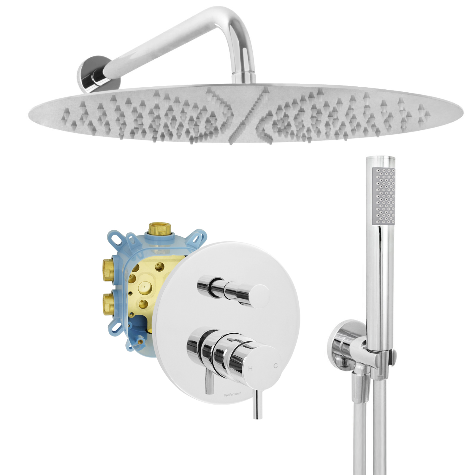 Welfenstein Unterputz-Set EB2-R02 Regendusche 40cm