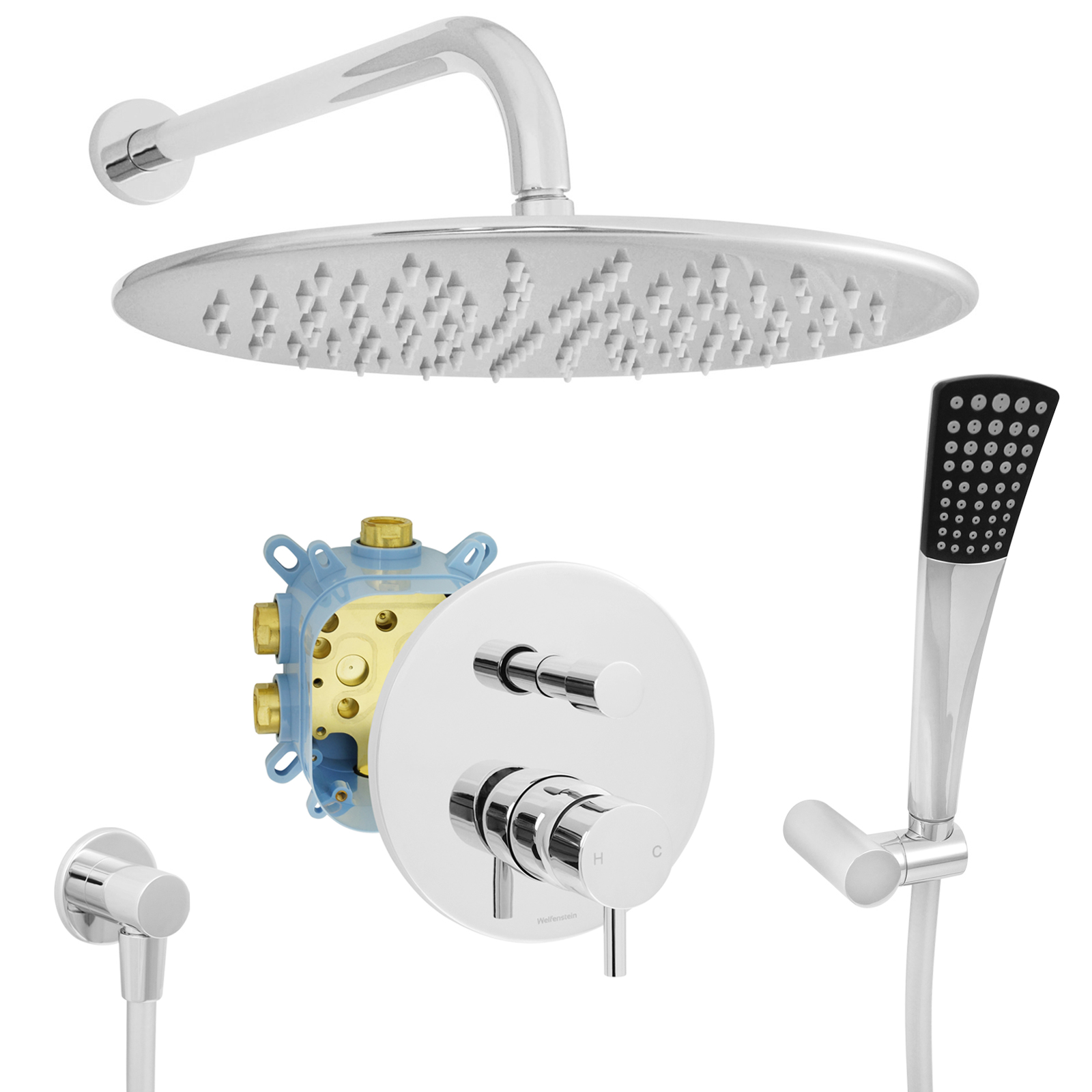 Welfenstein Unterputz-Set EB2-R07 Regendusche 30cm