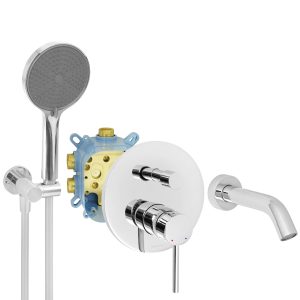 Welfenstein Unterputz-Set EB2-R24W rund Badewanne Montagebox