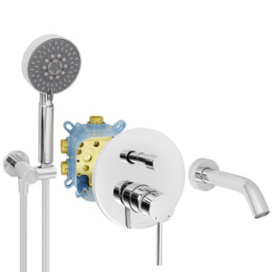 Welfenstein Unterputz-Set EB2-R24W rund Badewanne Montagebox