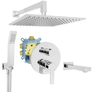 Welfenstein Unterputz-Set EB3-E21W Regenbrause Wanneneinlauf