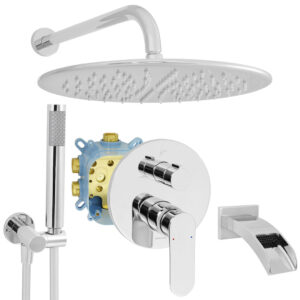 Welfenstein Unterputz-Set EB3-R22W Regenbrause 30cm Wanneneinlauf