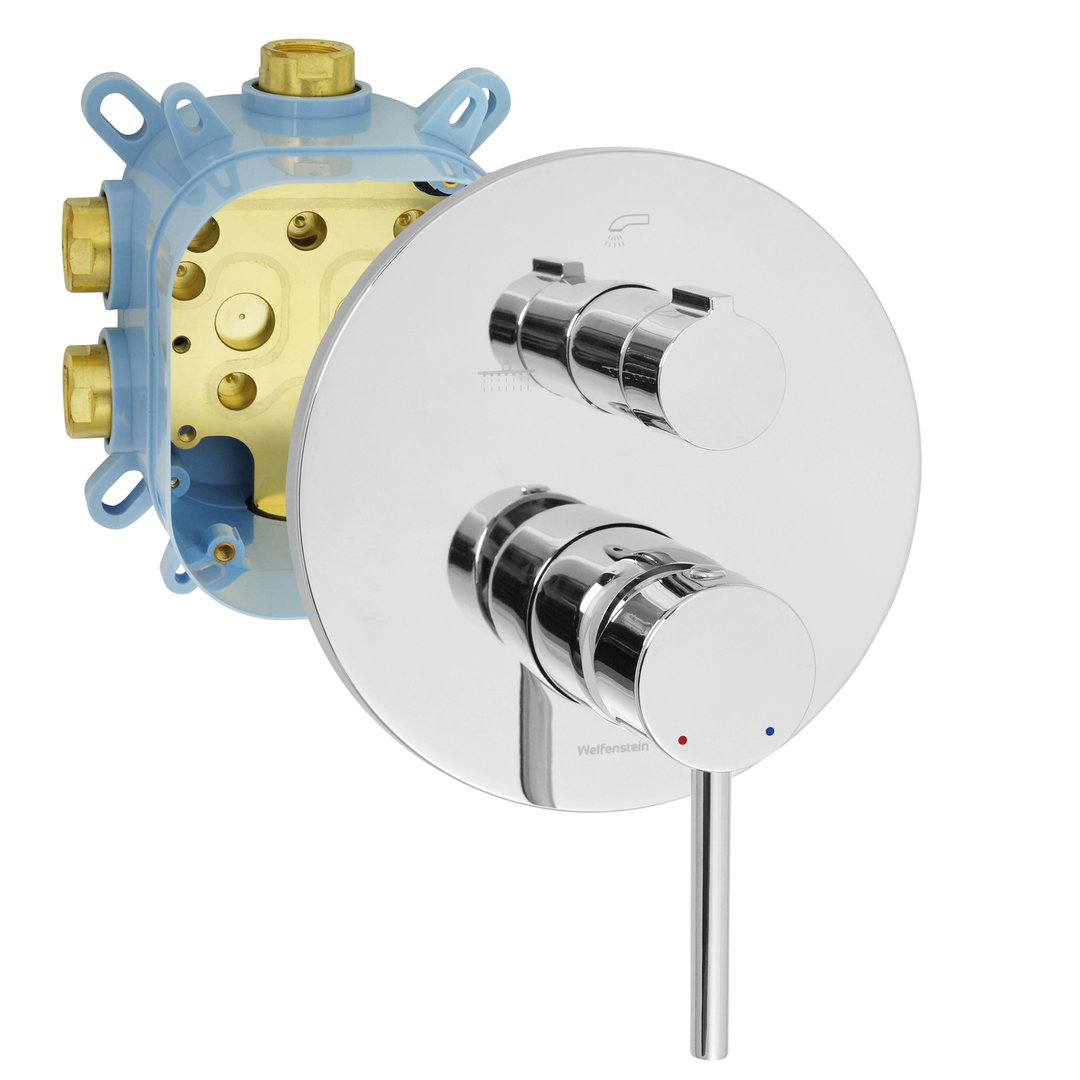 Welfenstein 3-Wege Unterputz Armatur EB-03FM mit Montagebox