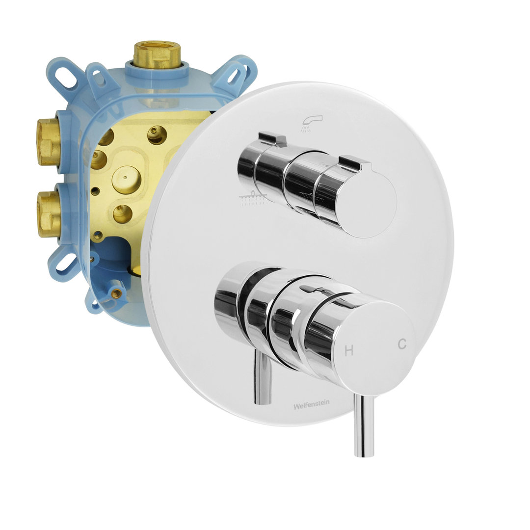 Welfenstein 3-Wege Unterputz Armatur EB-03H1 mit Montagebox