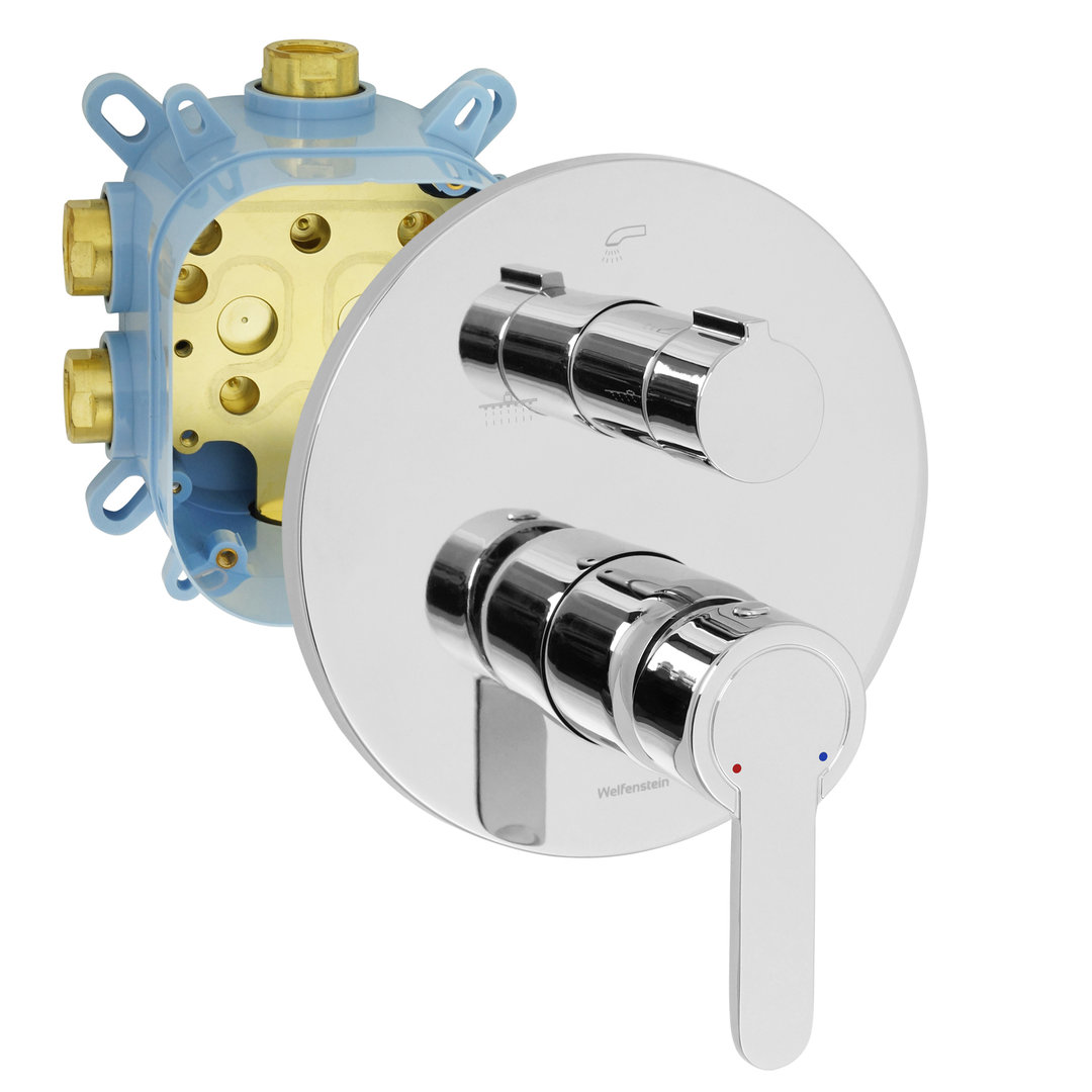 Welfenstein 3-Wege Unterputz Armatur EB-03YC mit Montagebox