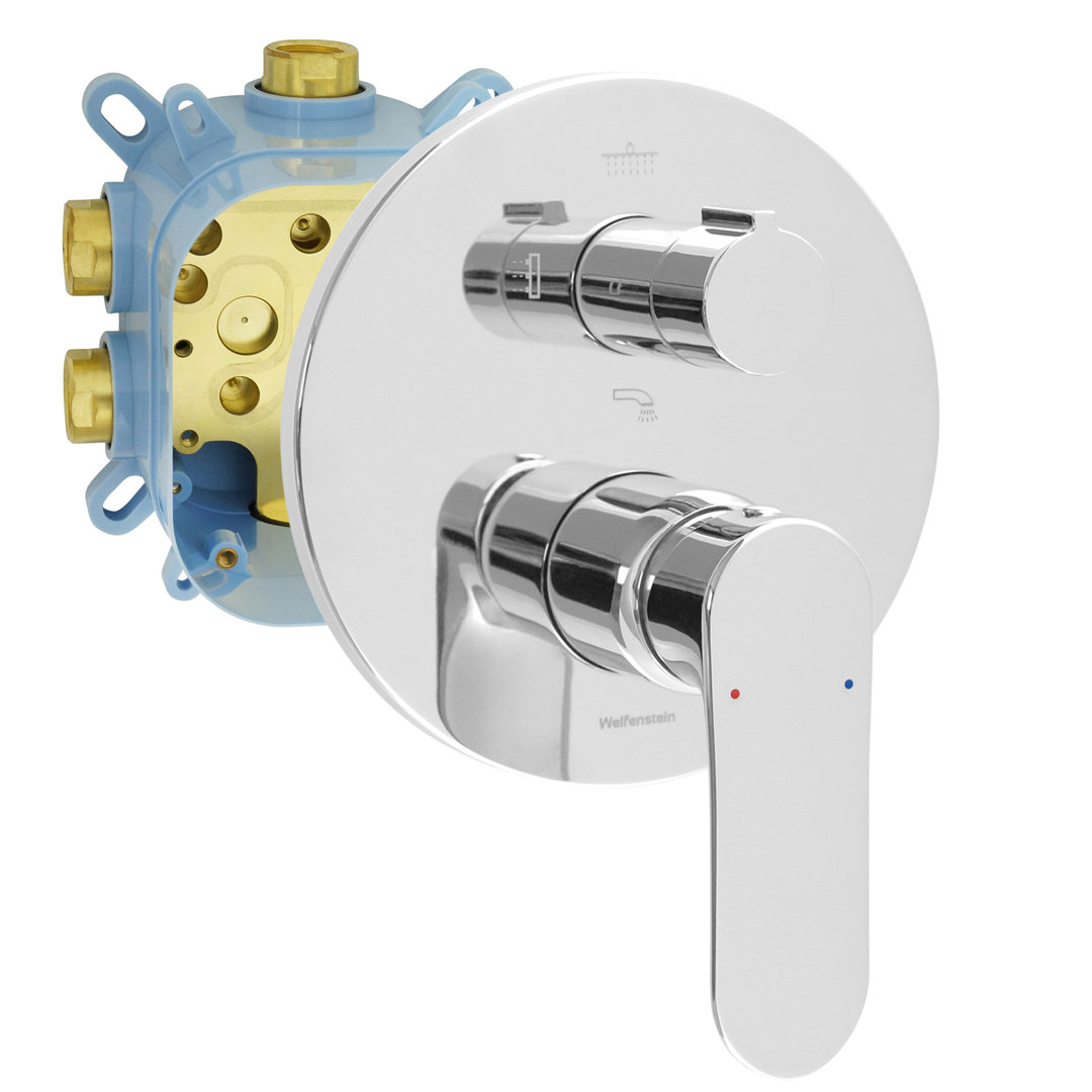 Welfenstein 4-Wege Unterputz Armatur EB-04WZ mit Montagebox