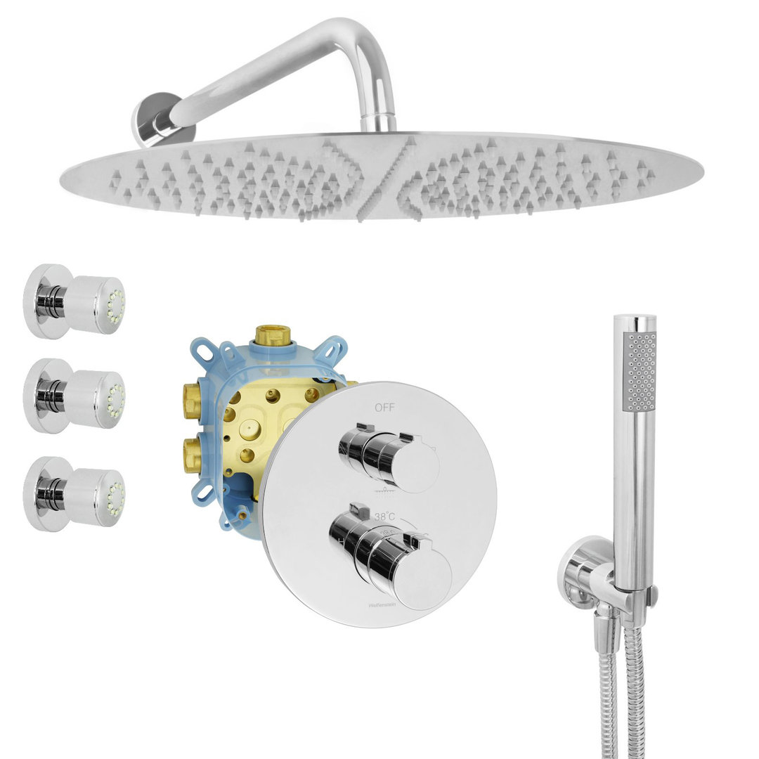 Welfenstein Thermostat Unterputz-Set EBT-R01 Regendusche 40cm