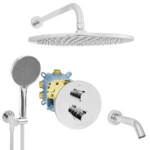 Welfenstein Thermostat Unterputz-Set EBT-R22W Regenbrause Wanne