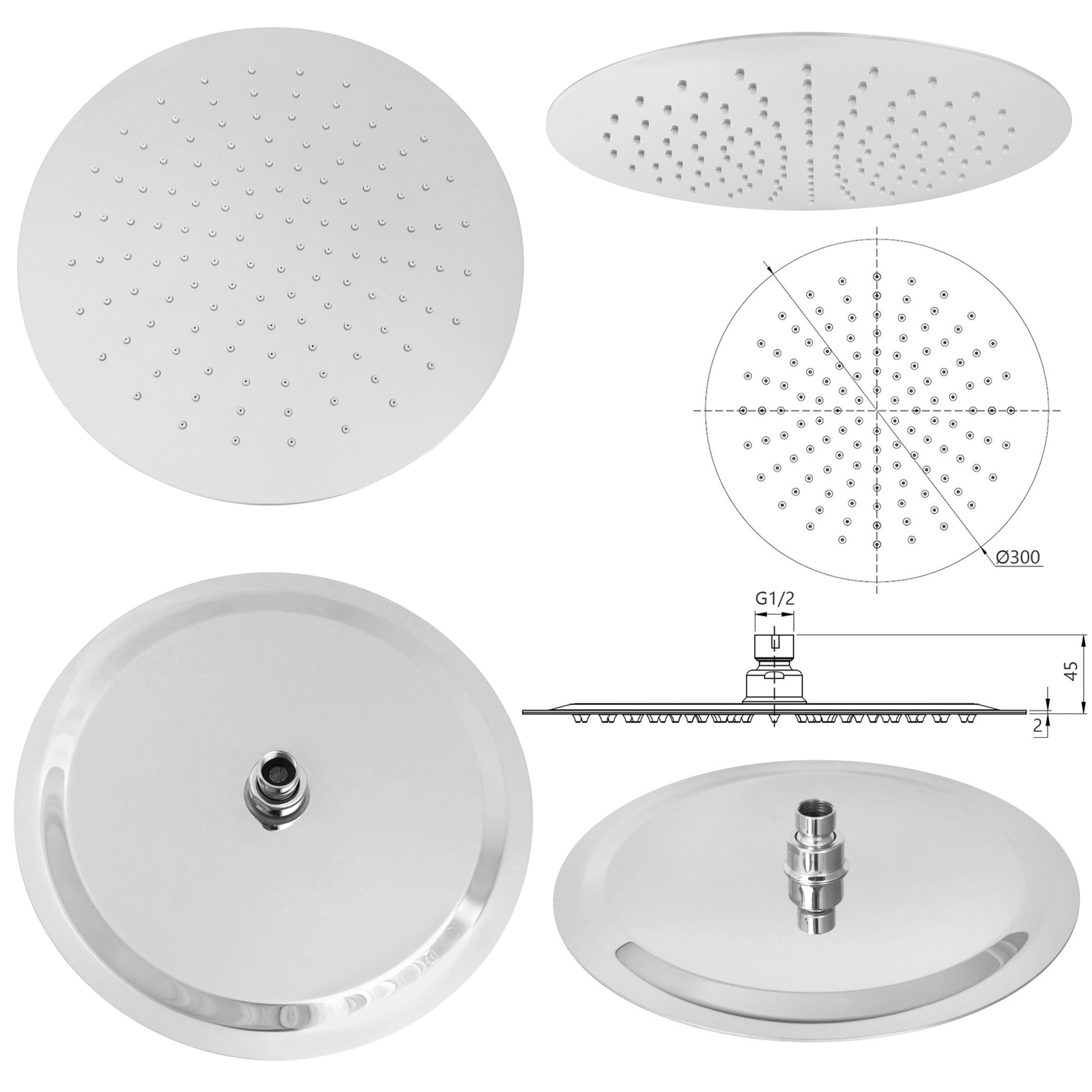 Welfenstein Regenbrause 30cm mit Zulaufarm HB37-ER30 – Bild 5