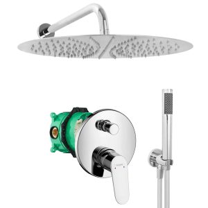 hansgrohe komplettes set dusche unterputz regendusche regenbrause zulaufarm handbrause verchromt