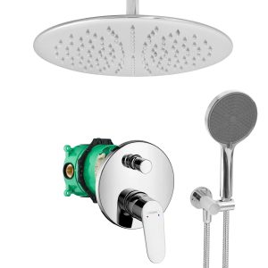 hansgrohe komplettes set dusche unterputz regendusche regenbrause zulaufarm handbrause verchromt