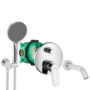 hansgrohe komplettes set badewanne unterputz wanneneinlauf badewanneneinlauf handbrause verchromt