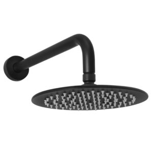 Welfenstein Regenbrause 20cm mit Zulaufarm HB10-ER20-PA schwarz matt rund