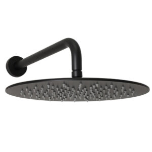 Welfenstein Regenbrause 30cm mit Zulaufarm HB10-ER30-PA schwarz matt rund