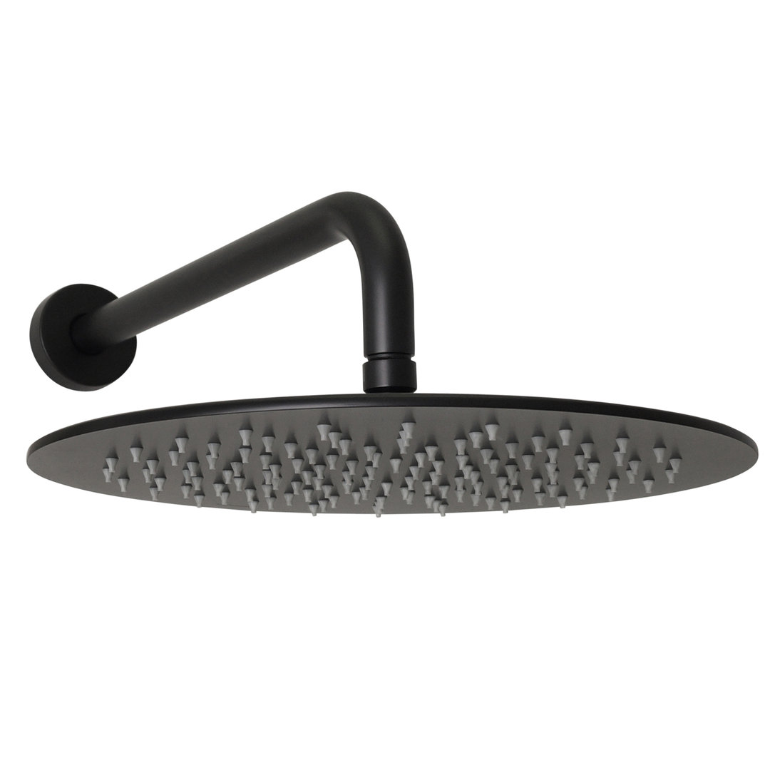 Welfenstein Regenbrause 30cm mit Zulaufarm HB10-ER30-PA schwarz matt rund