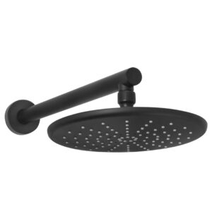 Welfenstein Regenbrause mit Zulaufarm HB122-1J51A-PA schwarz matt rund