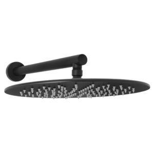 Welfenstein Regenbrause mit Zulaufarm HB122-ER30-PA schwarz matt rund