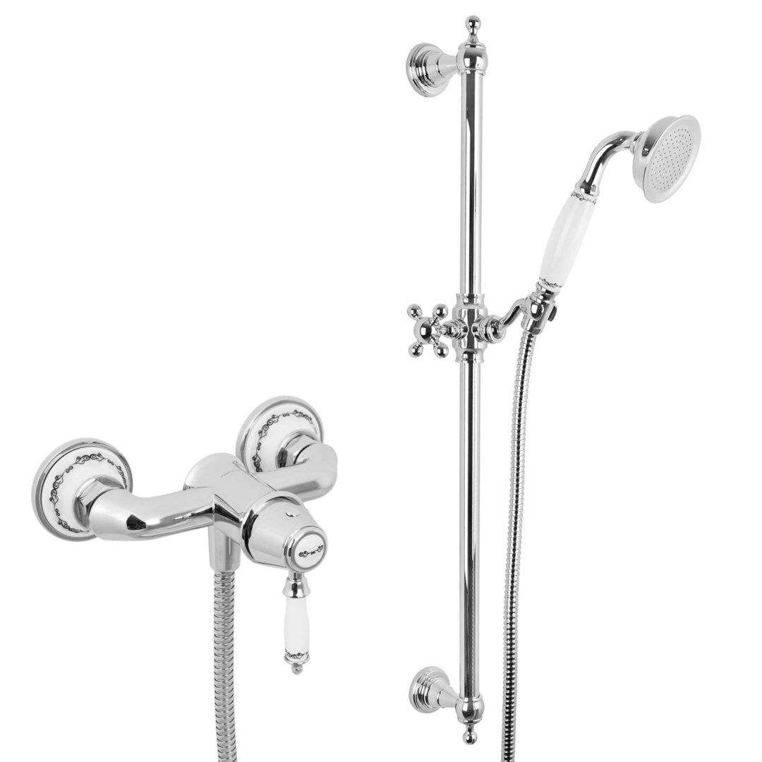 Welfenstein Nostalgie Aufputz-Duschset NX-41D mit Brausestange