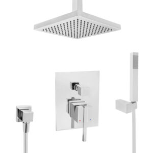 Welfenstein Unterputz-Set 32D Deckenzulauf Regendusche 20x20cm