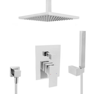 Welfenstein Unterputz-Set 33D Deckenzulauf Regendusche 20x20cm